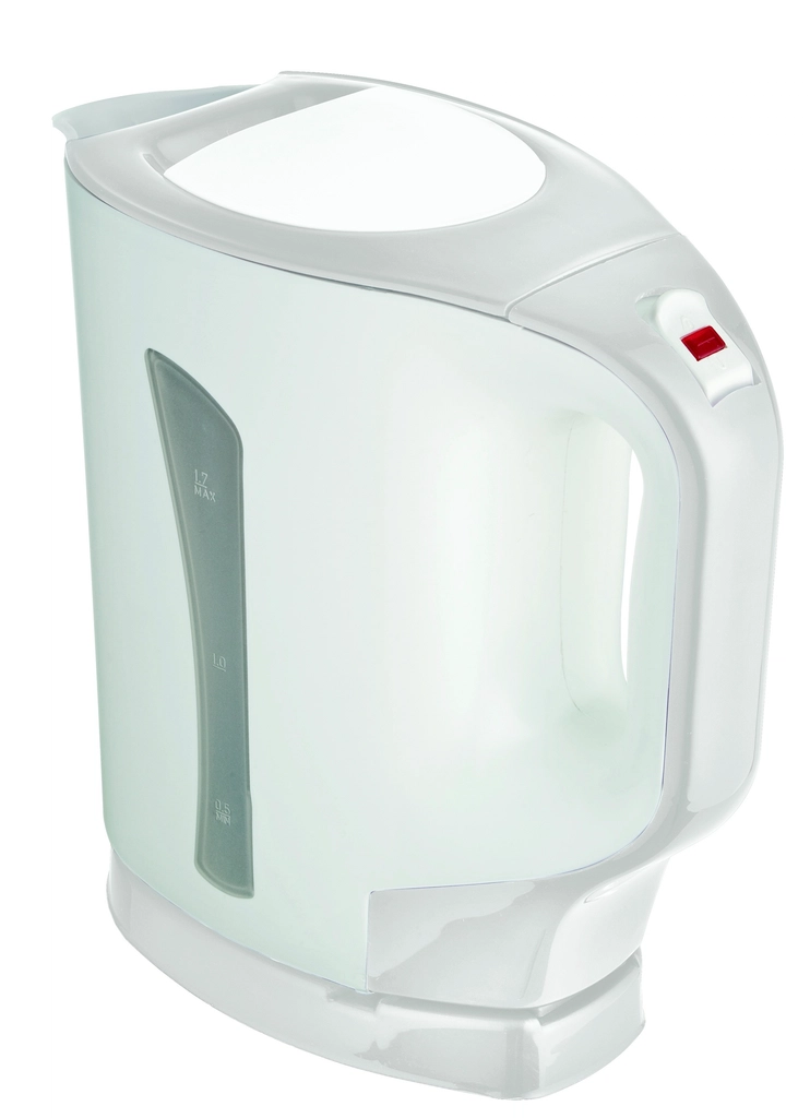 Hervidor eléctrico blanco para calentar agua y calcular su consumo